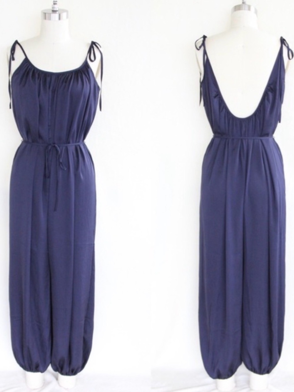 Victoria’s Secret Navy Satin Jumpsuit
